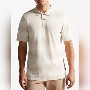 🪻 NWT! Ted Baker Short Sleeve Omeath Stripe Polo Shirt Size 7 100% Cotton